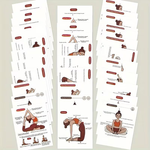 Yoga stretching cards 32pcs - yoga,
