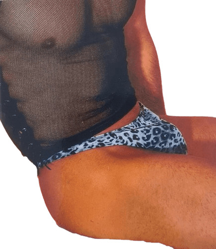 Mens snow leopard - posing, pouch